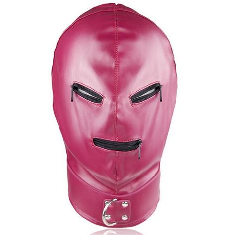 Leather Sex Headgear Hood Mask Adult Games Fetish Bondage Sex Products