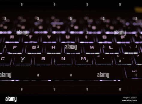 Backlit Black Computer Keyboard At Dark Stock Photo Alamy