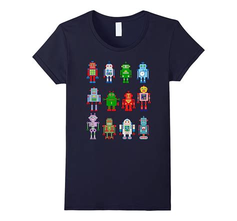 Robot T Shirt Robotics Retro Team 12 Toy Fun Eng Ai Nerd Tee 4lvs