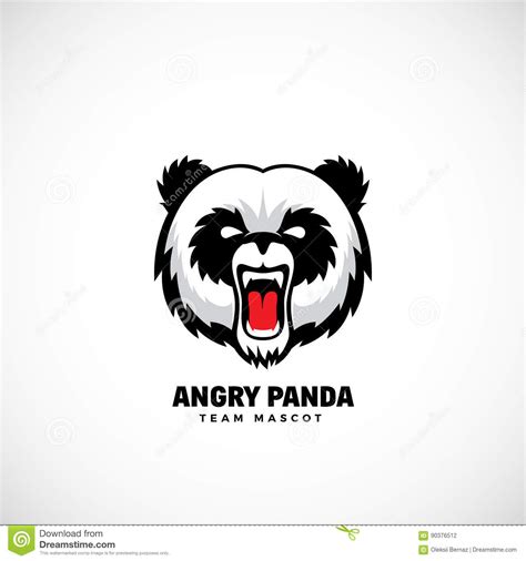 Angry Panda Abstract Vector Team Mascot Label Or Logo Template Bear