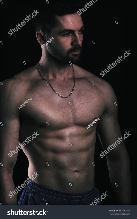 Стоковая фотография 637630450 Sexy Man Posing Shirtless Shutterstock