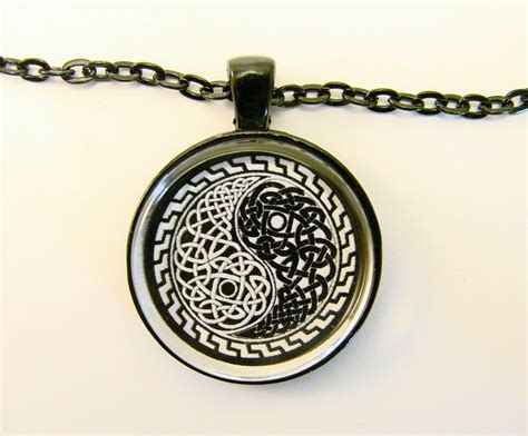 Yin Yang Necklace Celtic Design Yin And Yang Symbol In Etsy