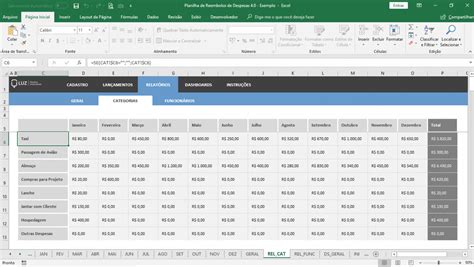 Planilha De Despesas E Reembolso Modelo Em Excel