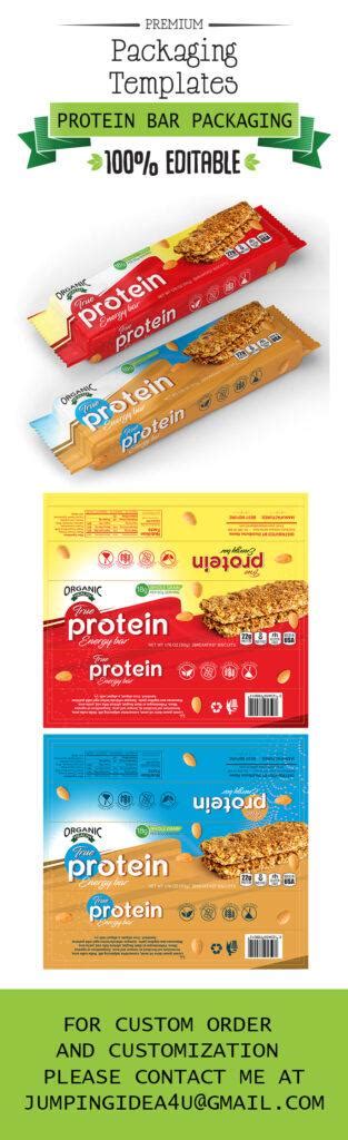 Protein Bar Label Template Design Packaging Seller