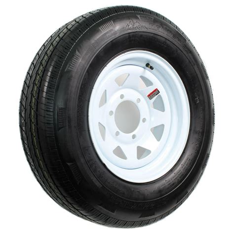 Radial Trailer Tire On Rim St22575r15 22575 15 15 D 6 Lug Wheel White