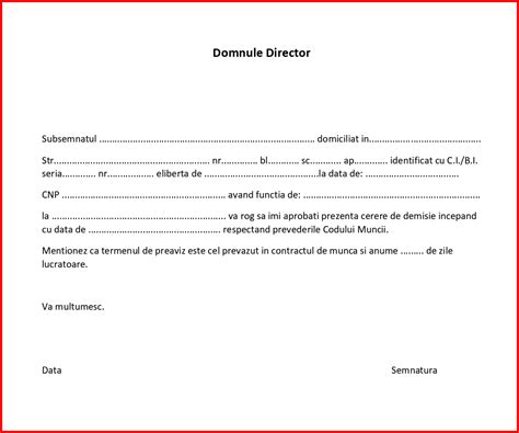 Demisie Model Word PDF Sau Excel