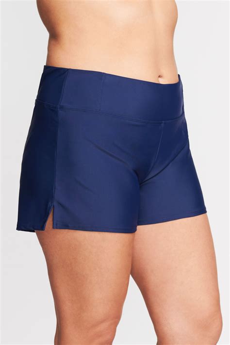 Plus Size Swim Short With Built In Brief In Solid Navy Mazu Swim