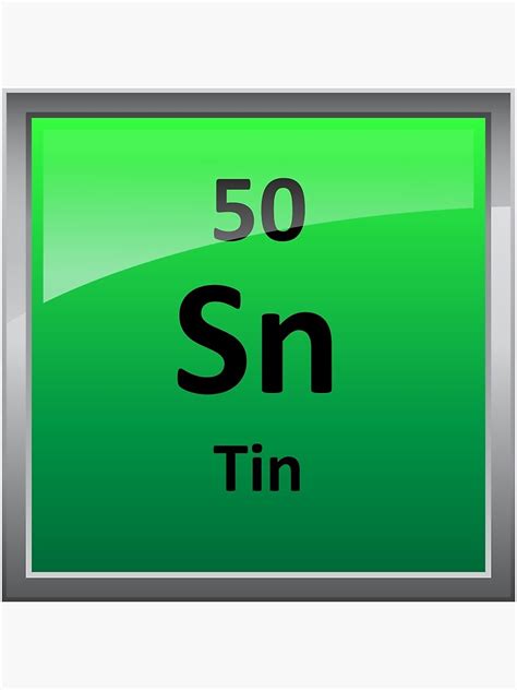Tin Periodic Table Element Symbol Metal Print By Sciencenotes Redbubble