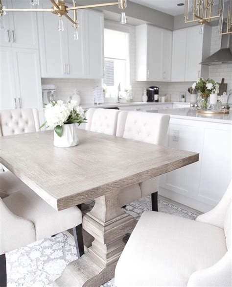 Find dining tables and dining sets to keep everyone comfortable for delicious meals and much more together. Pin by Lisa Vu on Glam farmhouse | White kitchen table ...
