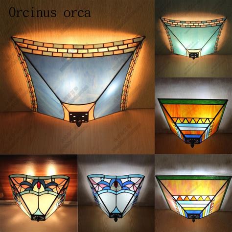 Mediterranean Retro Stained Glass Ceiling Lamp Living Room Balcony