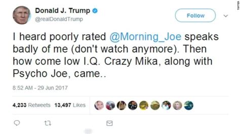Trump Attacks Morning Joe Hosts On Twitter Cnn Video