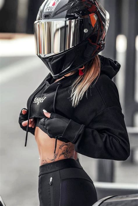 Hot Blonde Biker Girl In A Her Super Cool Agv Pista Gp R Motorcycle Helmet Motorcycle Women