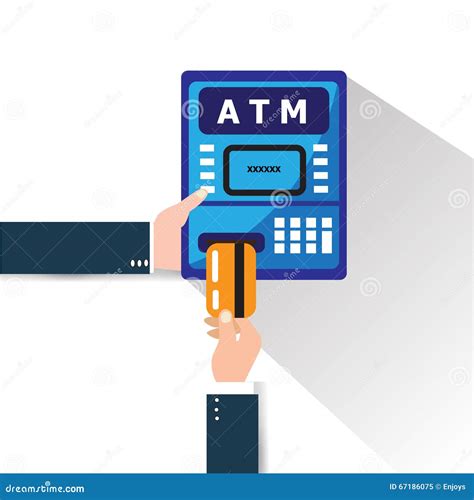 Atm Machine Money Deposit And Withdrawal Payment Using Credit Card