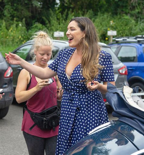 Kelly Brook Exposes Bra As She Suffers Wardrobe Malfunction Filming