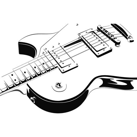 Electric Guitar Print Musical Notes And Instruments Wall Stickers Music