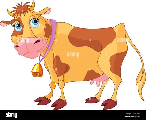 Cow Farm Animal Cartoon Illustration Stock Vector Images Alamy