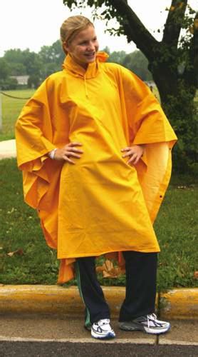 Heavy Duty Yellow Rain Poncho With Or Without Safety Patrol Emblem