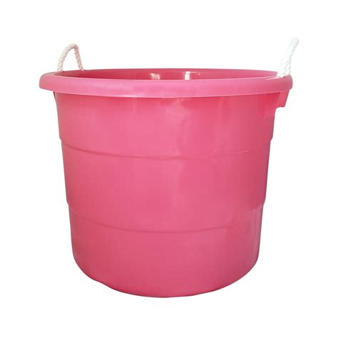 Homz 18 Gallon Plastic Rope Handled Storage Tub Pink Set Of 2