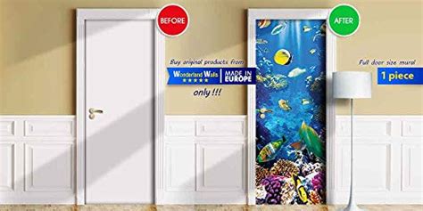 Buy Pulaton Door Wall Fridge Laminated Sticker Underwater Ocean Sea