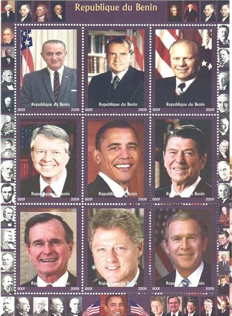 Us President Stamps For Collectors 9 Mint Stamps Of American