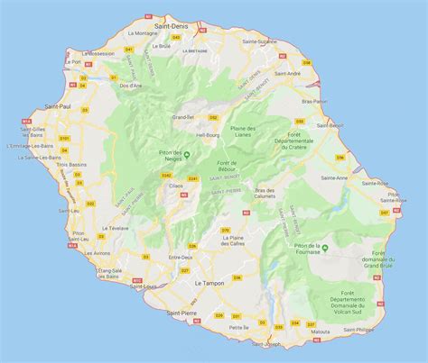 Carte De La Réunion Avec Villes Voyage Carte Plan