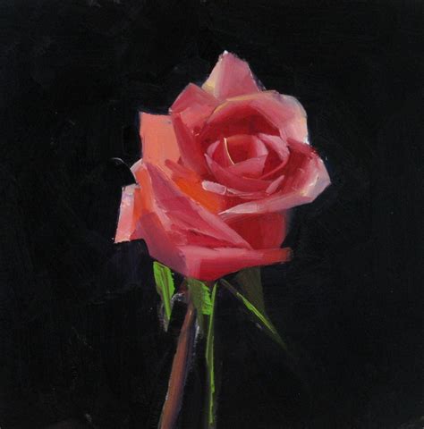 Qiang Huang A Daily Painter Pink Rose Study 3 Sold