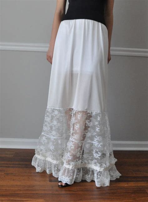 Slip Extender Long Tiered White Or Ivory Lace Steampunk Etsy UK