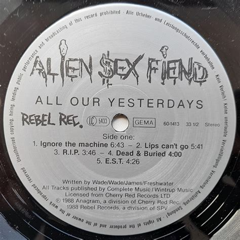 Alien Sex Fiend All Our Yesterdays Vinyl Shop Cz