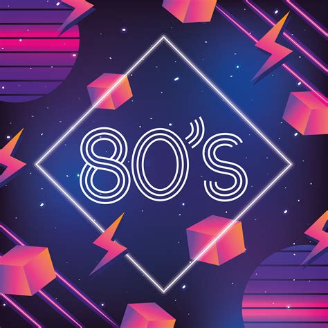 Geometric Neon Style With 80s Background Download Free