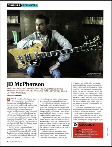 jd mcpherson with his tk smith custom guitar 2017 full page article print 4 50 picclick