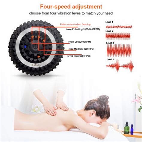 Wolady 4 Speed High Intensity Vibrating Massage Ball For Muscle And Fitness Plantar Fasciitis