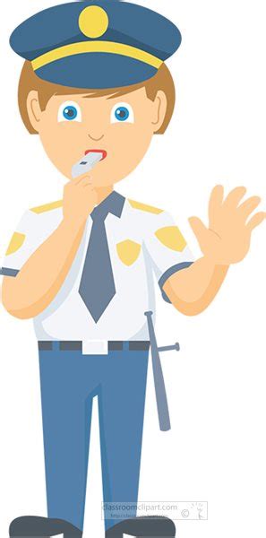 Safety Clipart Male Safety Police Officer Directing Traffic Clipart