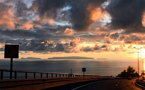 Photography Landscape Road Water Sea Coast Highway Sunset