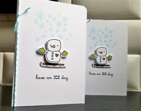 Winter Birthday Card Happy Birthday Snowman Greeting Card Greeting