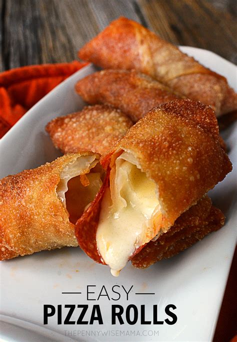 these homemade pizza rolls are delicious and simple to make cheesy with pepperoni in a crispy