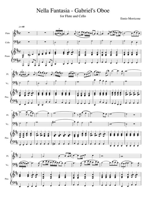 Nella Fantasia Gabriels Oboe Sheet Music Composed By Ennio Morricone