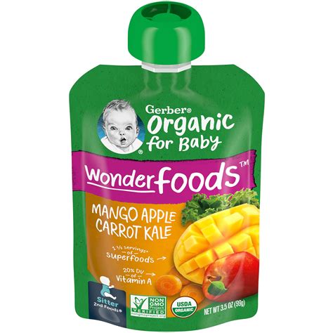 Gerber 2nd Foods Organic For Baby Wonderfoods Baby Food Mango Apple