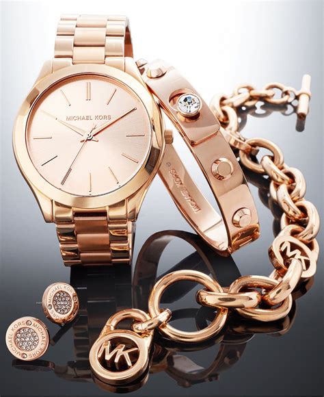 Michael Kors Rose Gold Tone T Set And Reviews All Fashion Jewelry