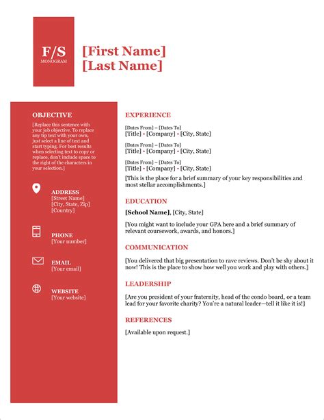 Download Resume Template Office Images Infortant Document