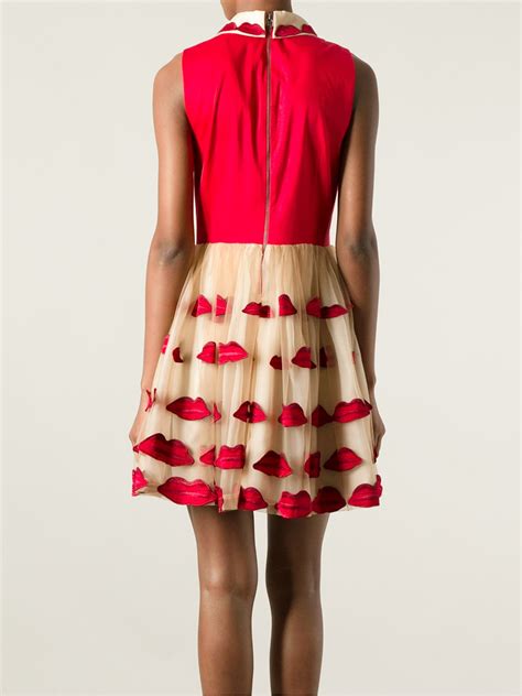 Lyst Alice Olivia Red Lips Dress In Red