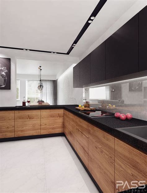 Quite often, modern kitchen cabinets have appliances built into them. 15 Trendy-Looking Modern Wood Kitchens - Shelterness
