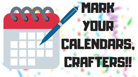🔴 Mark Your Calendars Crafters Youtube