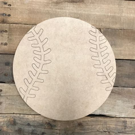 Baseball Unfinished Wooden Cutout Craft Paint By Line Build A