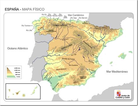 Mapa Físico De España Mapa De Relieve De España Jcyl Mapas