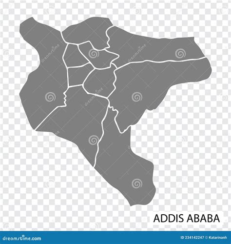 High Quality Map Of Addis Ababa Is A City Of Ethiopia With Borders Of