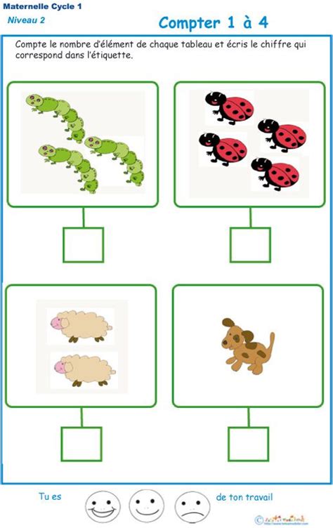 Cours de maternelle exercice grande section maternelle apprendre à écrire maternelle jeux éducatifs maternelle lecture en maternelle lecture syllabe exercices lecture cp jeux de. Imprimer l'exercice 4 pour apprendre à compter maternelle ...