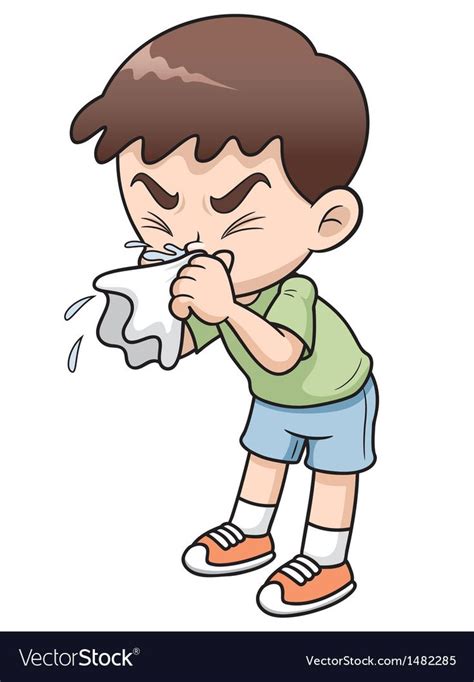 Vector Illustration Of Sick Boy Cartoon Download A Free Preview Or