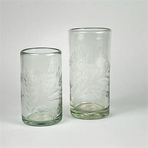 Etched Glass Highball And Tumbler