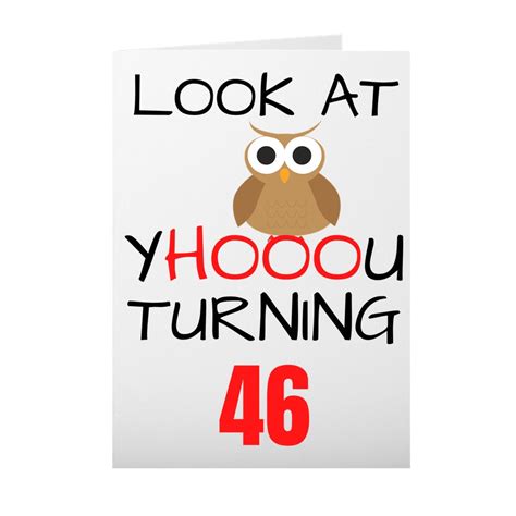 46th Birthday Card Funny 46th Birthday Card 46th Birthday Etsy Uk