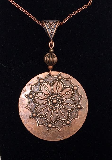 Victorian Filigree Copper Pendant Large By Shellymariposadesign